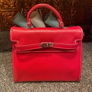 Red Mancini Leather Bag
